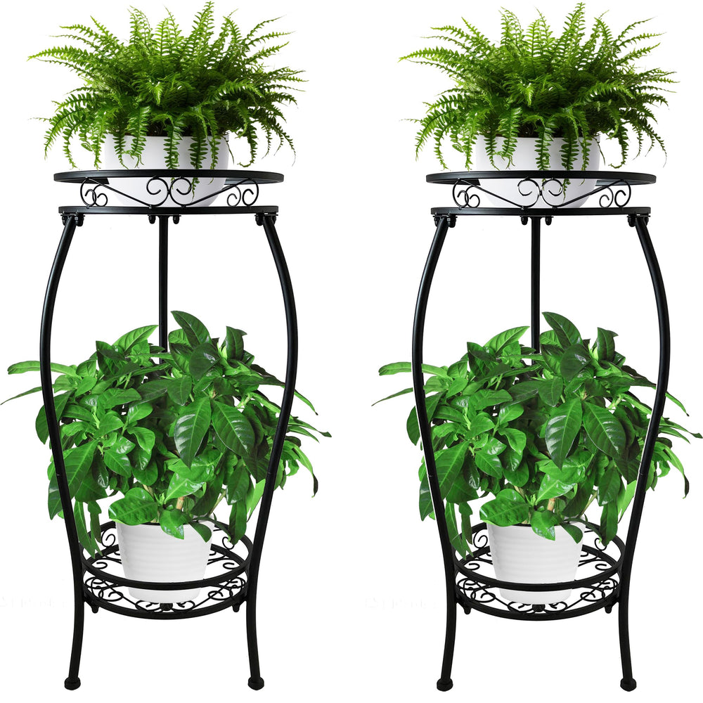 C CASIMR front view of two stands showing decorative display benefit