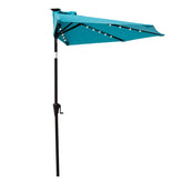 C-Hopetree front view open aqua blue canopy showing generous shade benefit