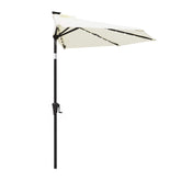 C-Hopetree front view of half-round umbrella showing shade coverage benefit