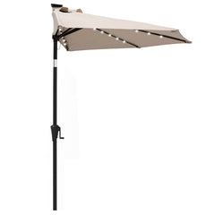 C-Hopetree front view of half-round umbrella showing full shaded coverage