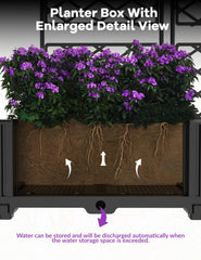 CABIHOME metal trellis detail showing diamond grid for strong plant support
