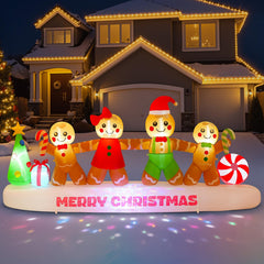 CACIRAL front view of gingerbread family showing cheerful yard appeal