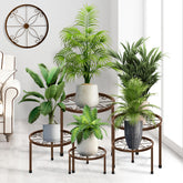 CADANI front view of five metal plant stands showing tiered arrangement and neat display