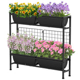 CADUKE front view elevated garden bed showing organized planting compartments and accessibility