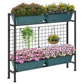 CADUKE front view of raised planter box showing organized planting zones and stability