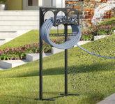 CALIDOLA front view of freestanding hose holder showing neat hose storage