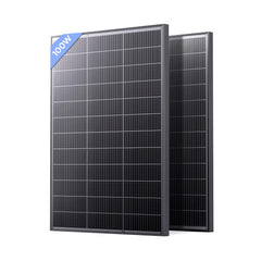 Callsun front view of 200W kit showing compact panel pair and benefits