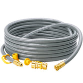 CALPOSE front view showing 25ft hose and quick-connect fittings for easy installation