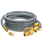 CALPOSE front view showing hose and fittings, durable outdoor connection