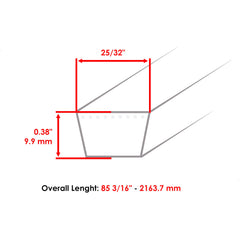 Caltric close-up of raw edge profile demonstrating improved pulley contact