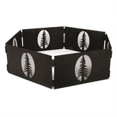 Camco campfire ring assembled front view showing containment and stable flame visibility