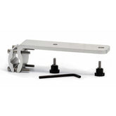 Camco Kuuma rail mount front view showing stable mounting and secure hold