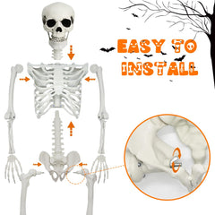 CAMIRUS skeleton posed on a porch with lighting to create a welcoming spooky scene