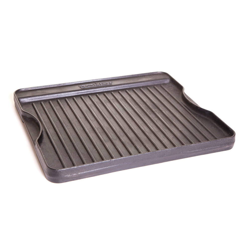 Camp Chef front view of griddle showing full cooking surface and ready-to-cook benefit