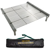 Campfire Defender front view of grill grate showing sturdy cooking surface and versatility