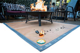 Campfire Defender front view showing full 67x60 mat protecting surface