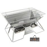 campingmoon MT-3 front view showing sturdy stainless steel and large cooking area for group meals