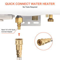CAMPLUX brass 1/4 inch fitting close-up showing secure, corrosion-resistant connection