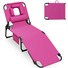 Candockway front view pink lounger showing full recline and comfort