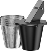 CaptainGrill front view of grease bucket showing secure mount and lid benefit