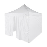 Caravan front view of sidewalls kit showing full set and brand benefit: instant privacy