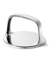 Caraway grill press front view showing stainless steel body for even searing