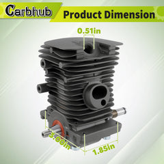 Carbhub piston and rings view showing precision fit for better sealing