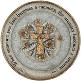 Carson garden plaque front view showing memorial design and easy hanging benefit