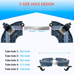 CASIMR tube with five size holes demonstrating adjustable height settings