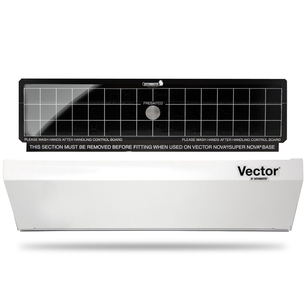 Catchmaster front panel showing sleek white housing and discreet design benefit: blends into interiors