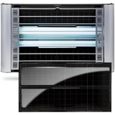 Catchmaster front view showing wall-mounted UV trap and discreet capture benefit