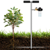 Caulimo front view spike showing polished stainless steel and hose connection for durable irrigation