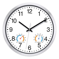Caysie front view white clock showing clear black numerals for easy reading