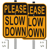 Cefrashi front view of both signs on stakes for clear visibility