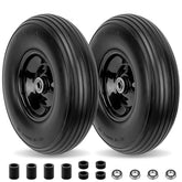 Cenipar front view of complete 14.5 inch solid flat-free wheel showing robust profile and fit