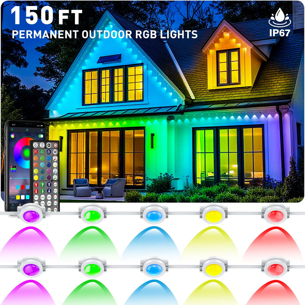CETELUMA front packaging showing 150ft permanent outdoor lights and product benefits