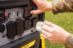 Champion three 5-20R household receptacles visible providing multiple appliance connections