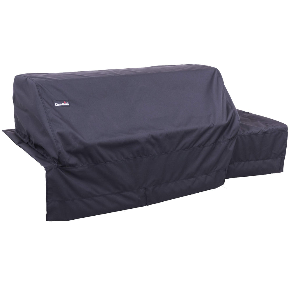 Char-Broil front view of cover on 5-burner module showing secure fit and weather protection