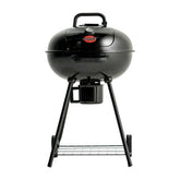 Char-Griller 22-inch kettle full front view showing cooking area and lid benefit