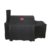 Char-Griller Grand Champ front view with cover protecting grill from elements
