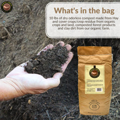 Charlie's Compost blended into potting mix improving water retention and aeration