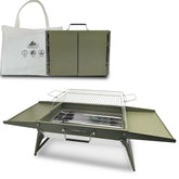 Charmline folded grill front view for compact transport and storage