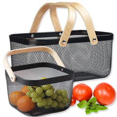Cheardia front view of both baskets showing size difference and functional design