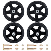 CheeMuii front view of 8-inch wheel kit showing four wheels and benefit of quick replacement