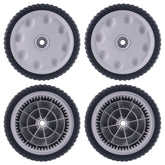 CheeMuii front view of four replacement wheels showing ready-to-install pack and benefit of full set