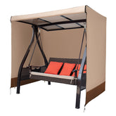CHENGWEI front view covering a three-seater swing showing full-weather protection