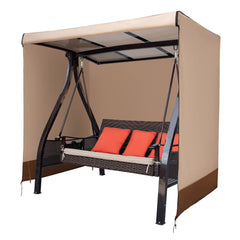 CHENGWEI front view covering a three-seater swing showing full-weather protection