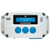 ChickenGuard PRO front unit showing robust housing and weatherproof build for reliable automation