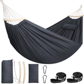 Chihee hammock front view showing full spreader-bar and open bed for easy lounging
