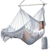 Chihee front view hammock chair showing full hanging seat and spreader bar for comfortable lounging